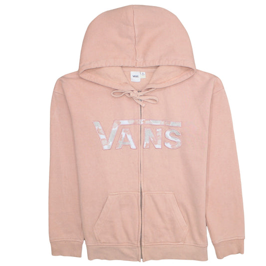 Vans Womens Pink Full Zip Hoodie XS Cotton Blend Casual Sweatshirt