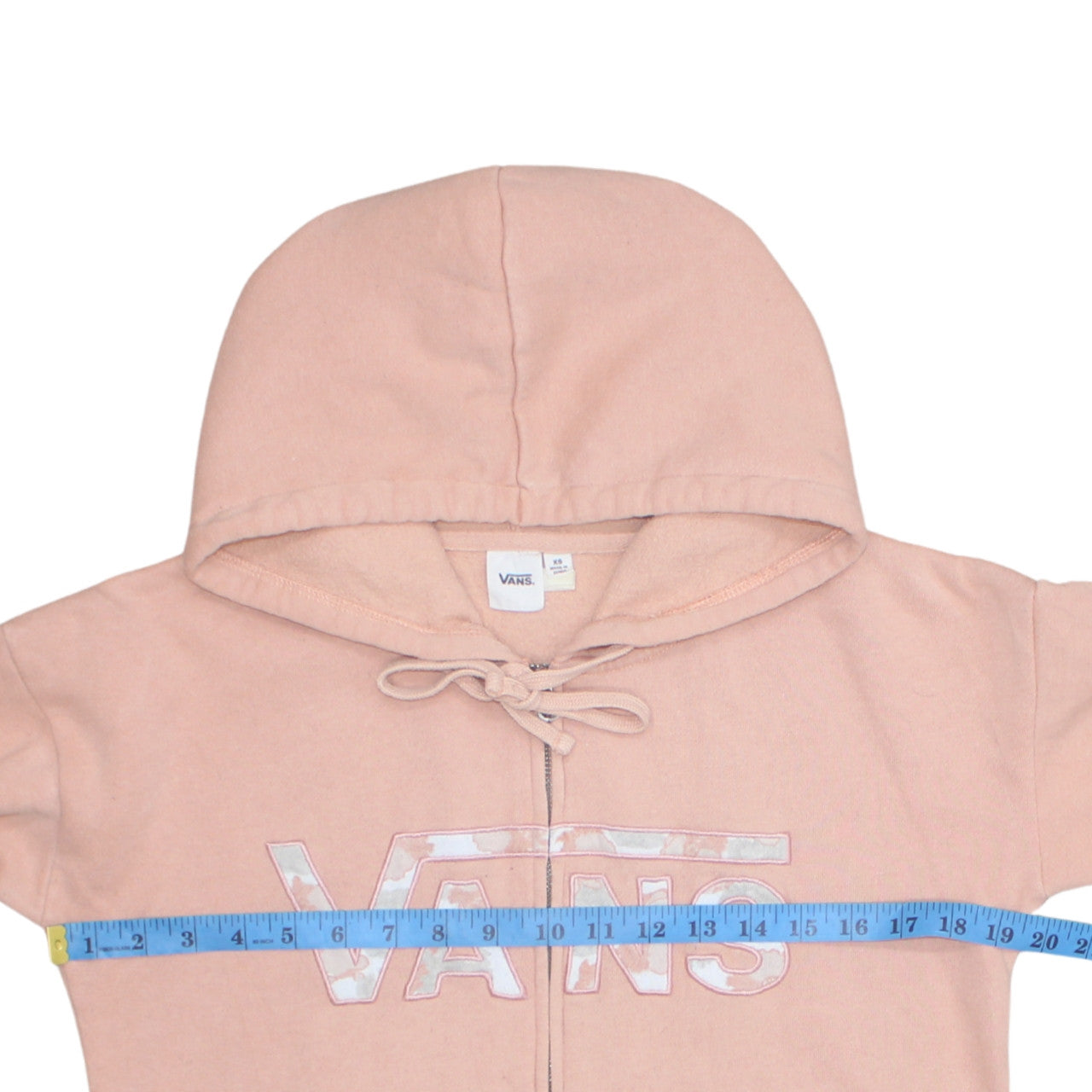 Vans Womens Pink Full Zip Hoodie XS Cotton Blend Casual Sweatshirt