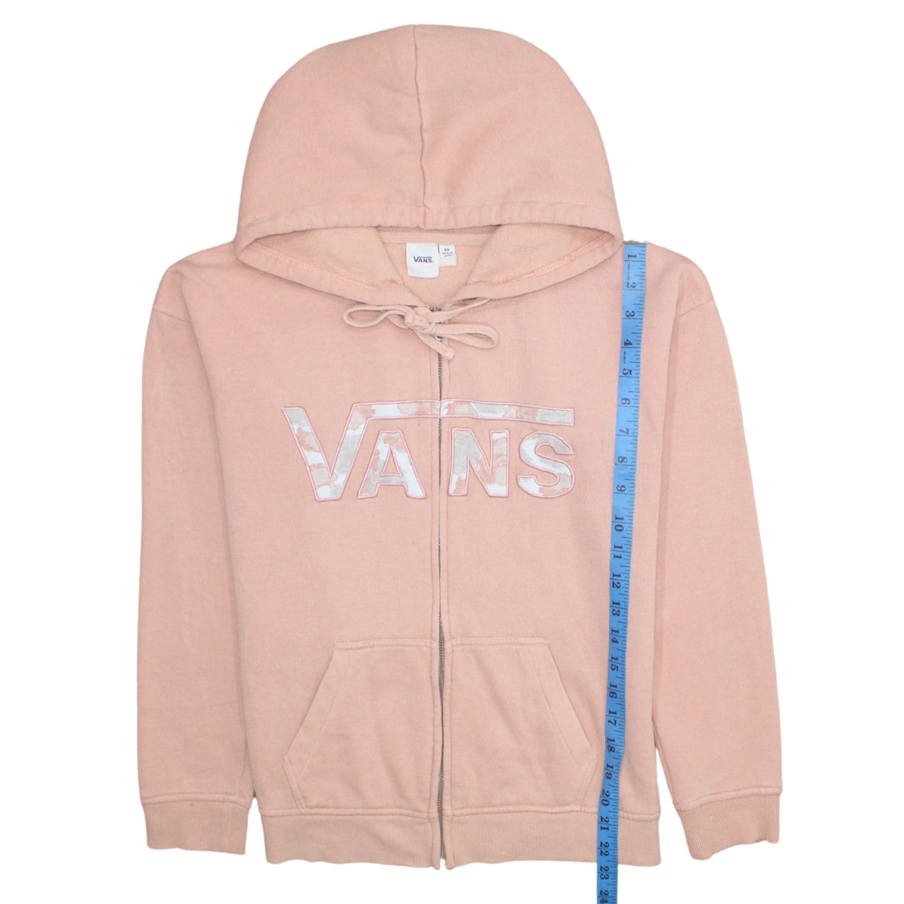 Vans Womens Pink Full Zip Hoodie XS Cotton Blend Casual Sweatshirt