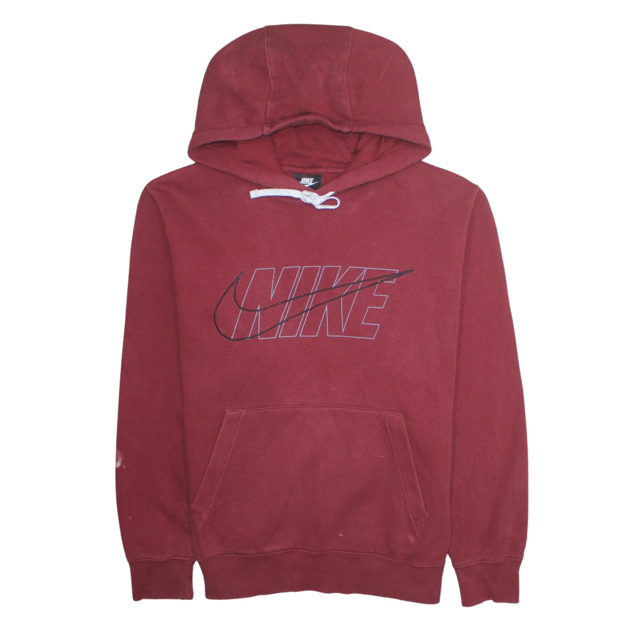 Nike Mens Red Pullover Hoodie L Regular Fit Graphic Logo Fleece