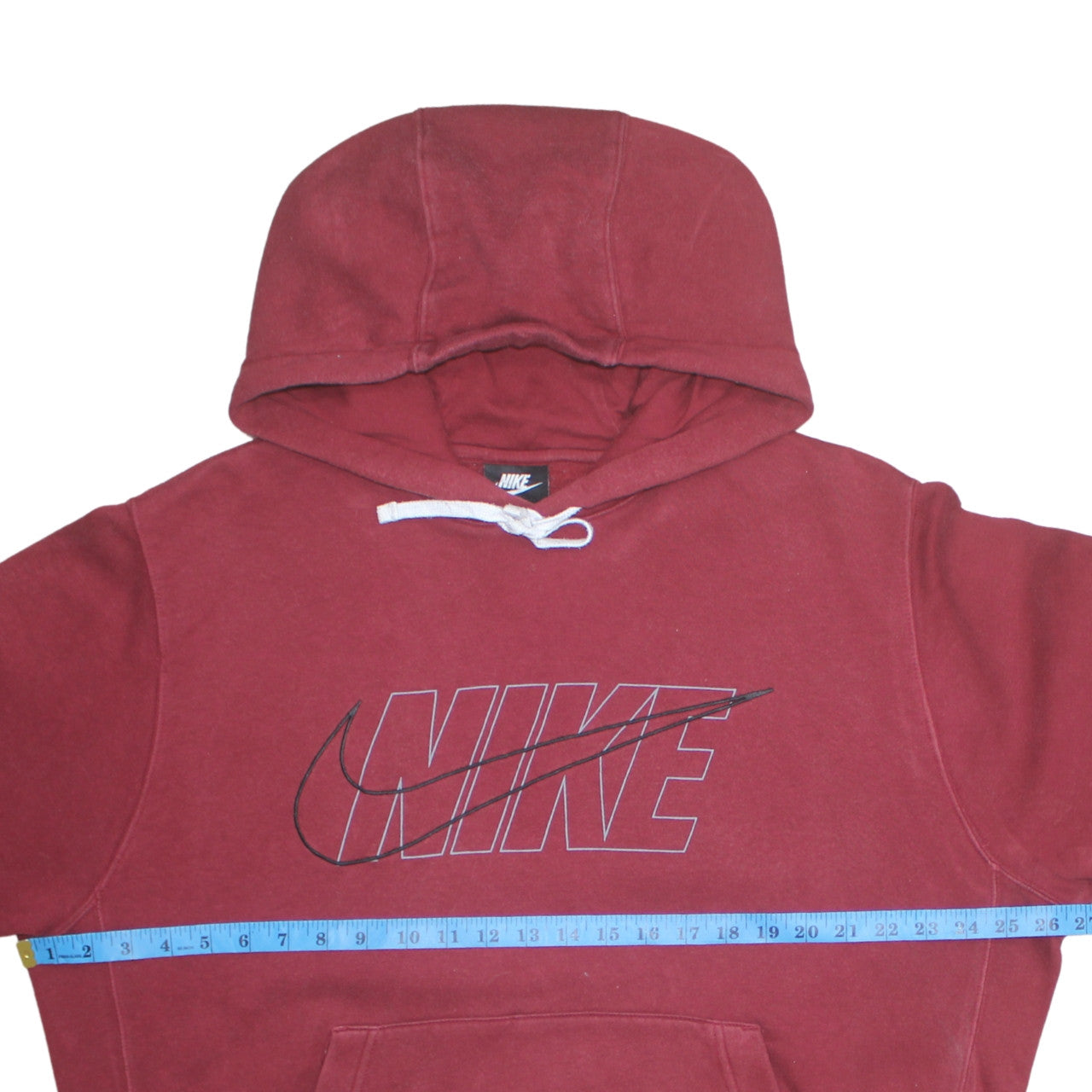 Nike Mens Red Pullover Hoodie L Regular Fit Graphic Logo Fleece