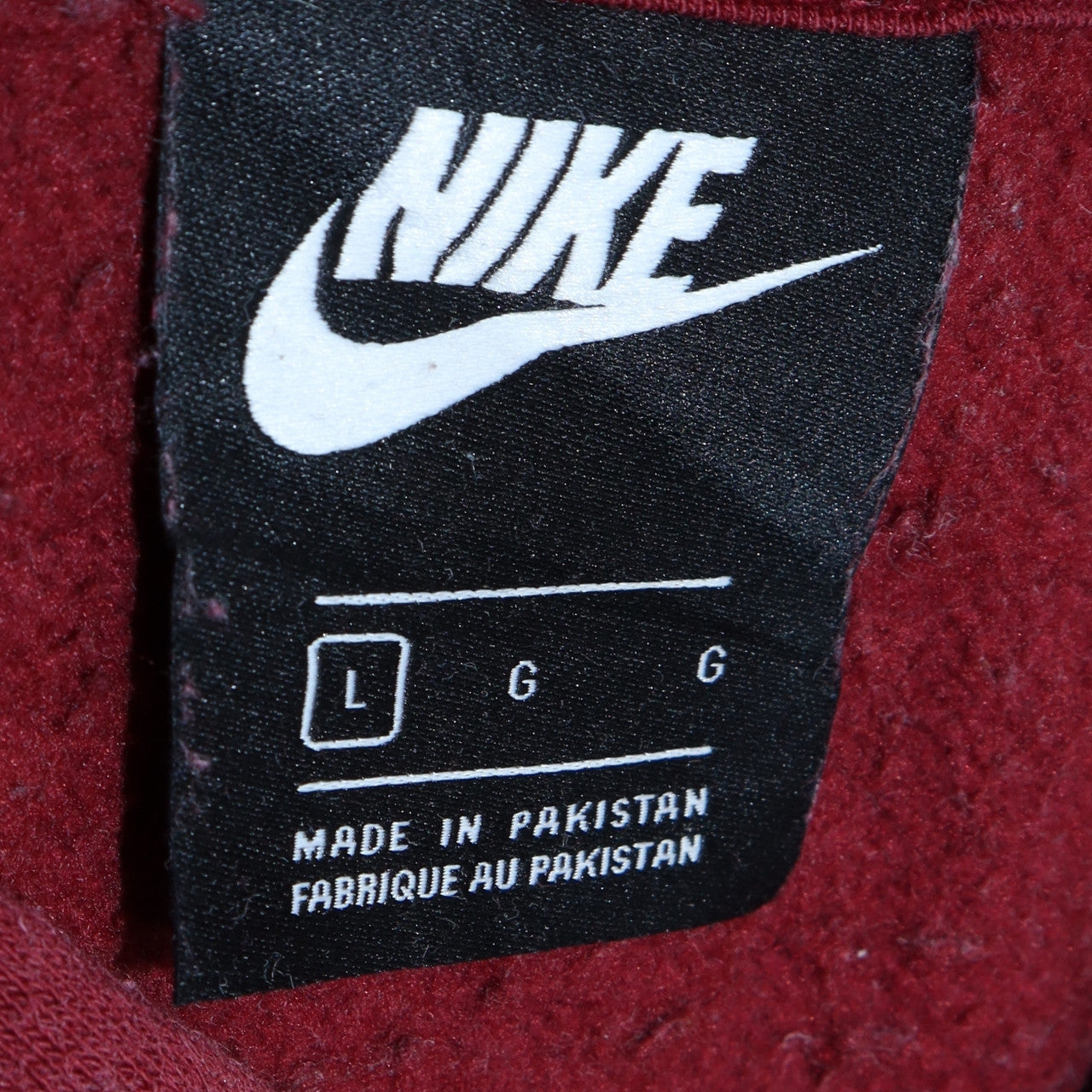 Nike Mens Red Pullover Hoodie L Regular Fit Graphic Logo Fleece