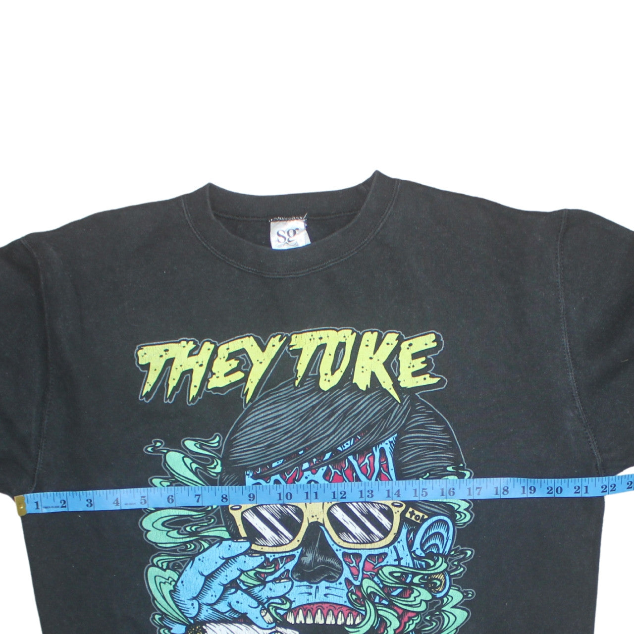 SG Unisex Black Graphic Print Pullover Sweatshirt Size L
