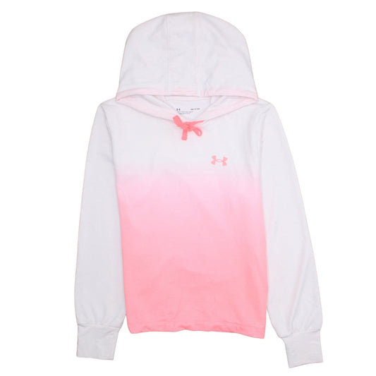 Under Armour Womens White Pink Ombre Pullover Hoodie Size Small Loose Fit