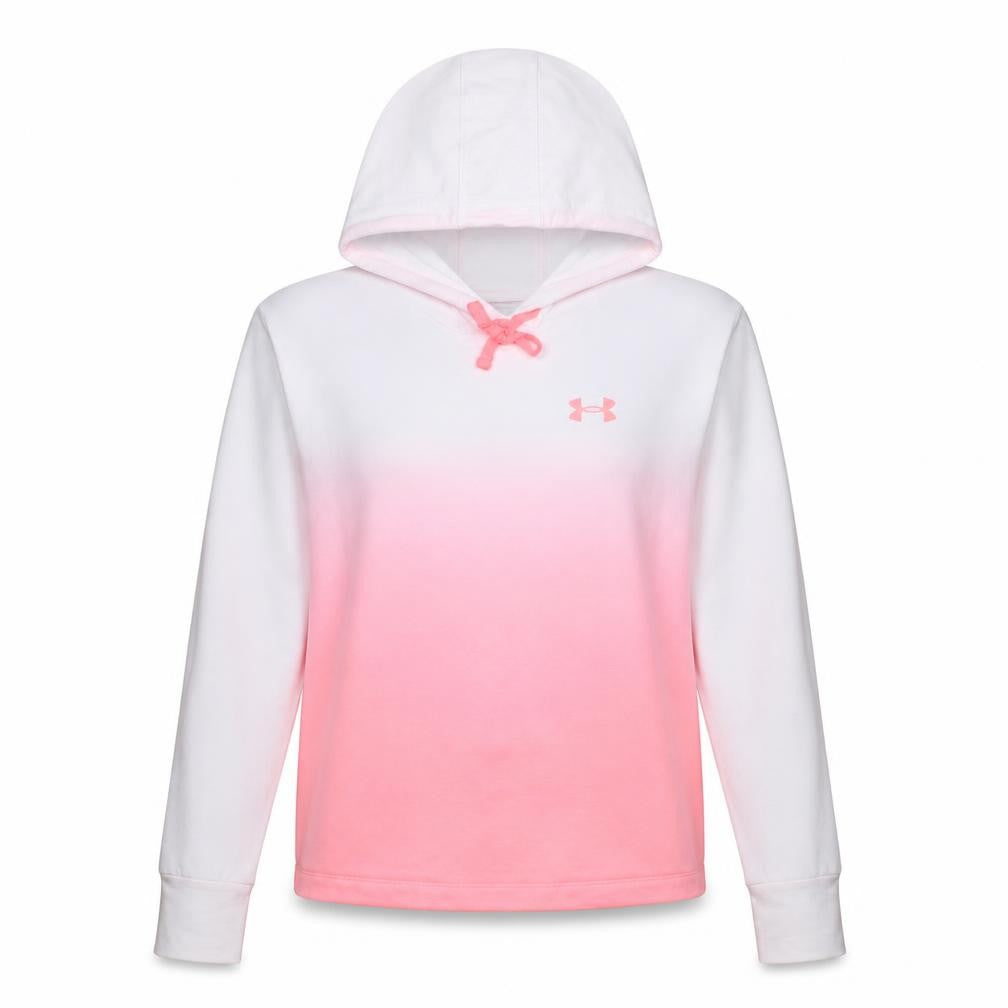 Under Armour Womens White Pink Ombre Pullover Hoodie Size Small Loose Fit