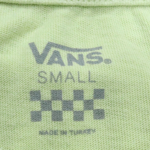 Vans Men's Green Small Crew Neck Cotton T-Shirt with Pocket