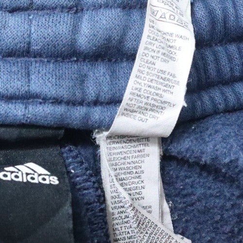 Adidas Men's Blue Cotton Joggers L Logo Tapered Fit