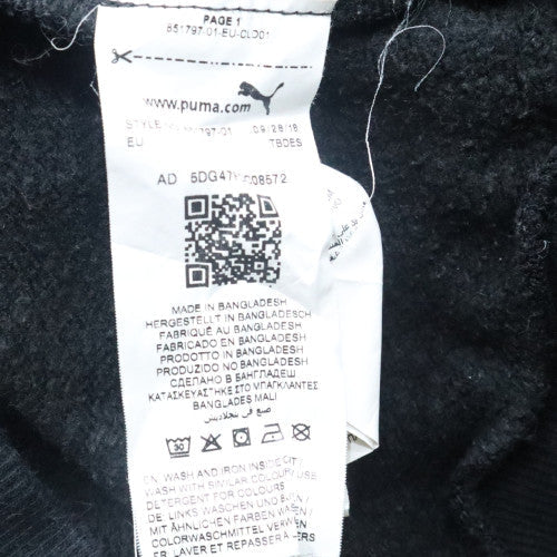 Puma Women Black Pullover Hoodie Size 12 Logo Print Casual