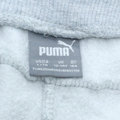 Puma Boys Grey Jogger Sweatpants 13-14 Years Fleece Trousers