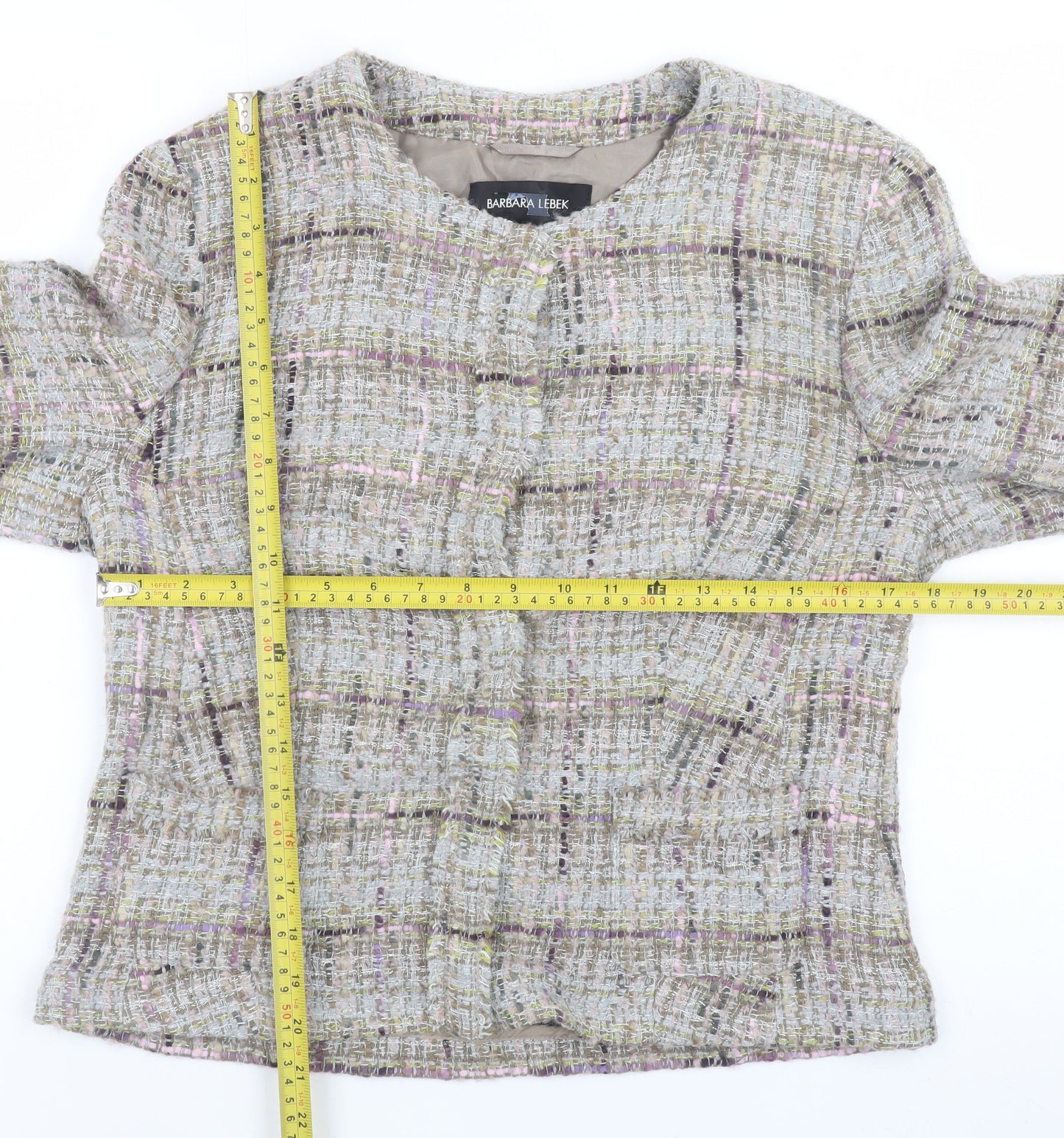 Barbara Lebek Women’s Multicoloured Tweed Jacket Size 12 Classic Style