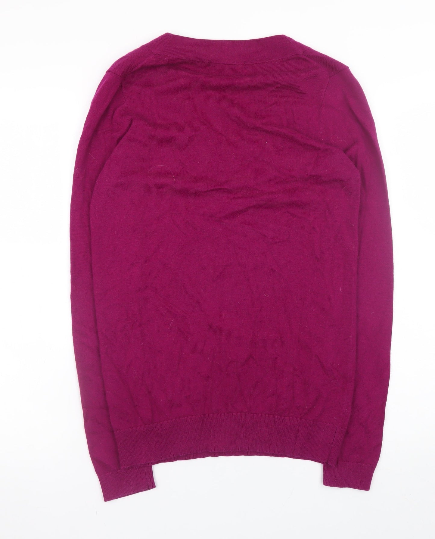 Boden Women's Purple V-Neck Wool Pullover Jumper XS