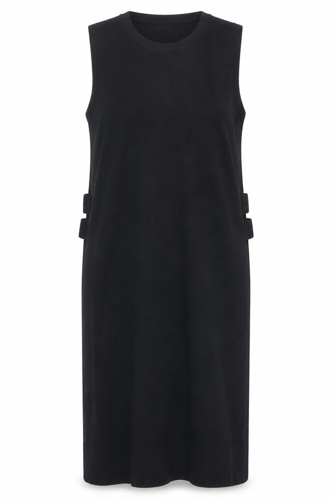 River Island Women’s Black Shift Knit Dress Size 10 Sleeveless Classic
