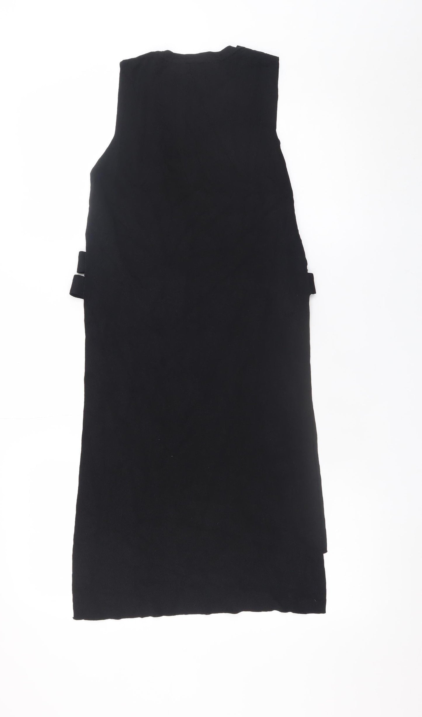 River Island Women’s Black Shift Knit Dress Size 10 Sleeveless Classic