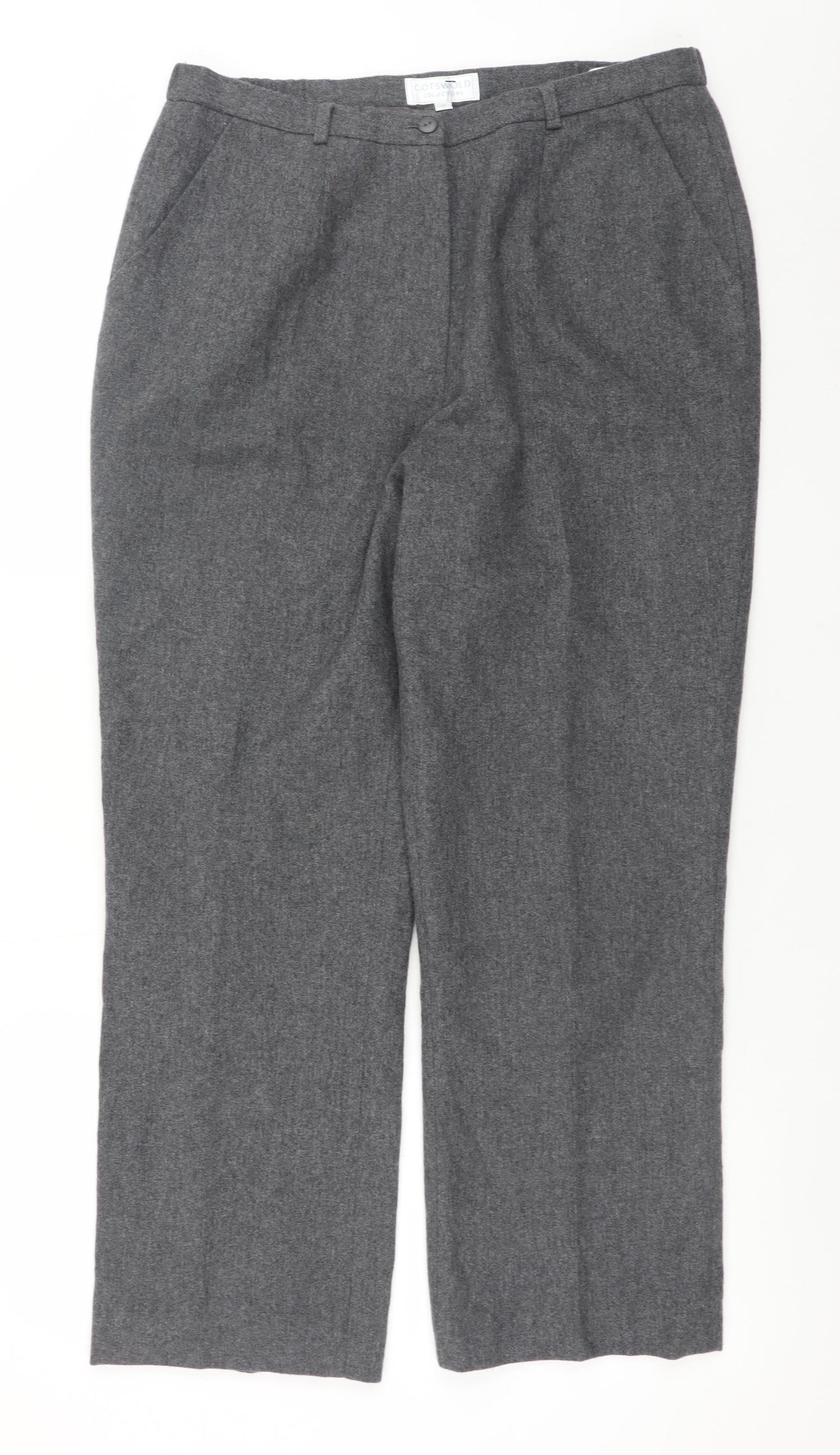 Cotswold Collections Women Grey Wool Dress Pants Size 16 Classic Fit