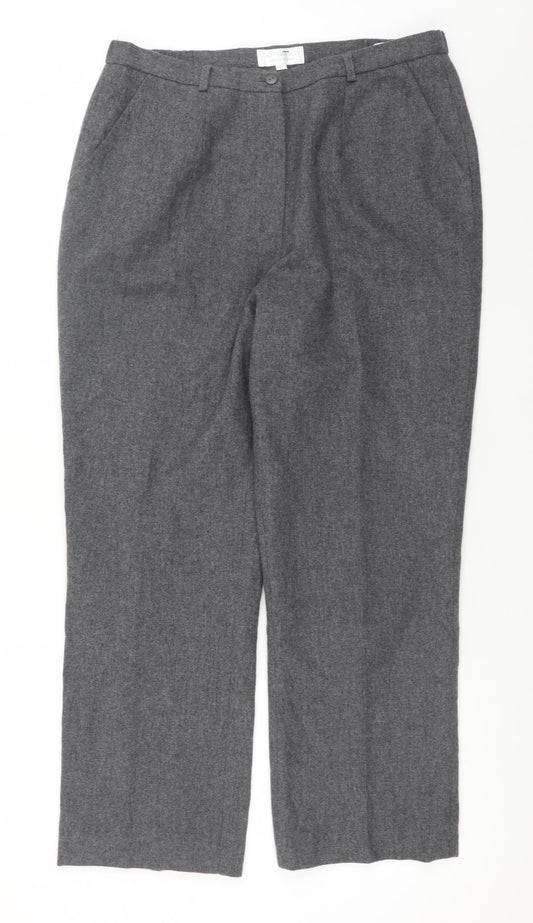 Cotswold Collections Women Grey Wool Dress Pants Size 16 Classic Fit