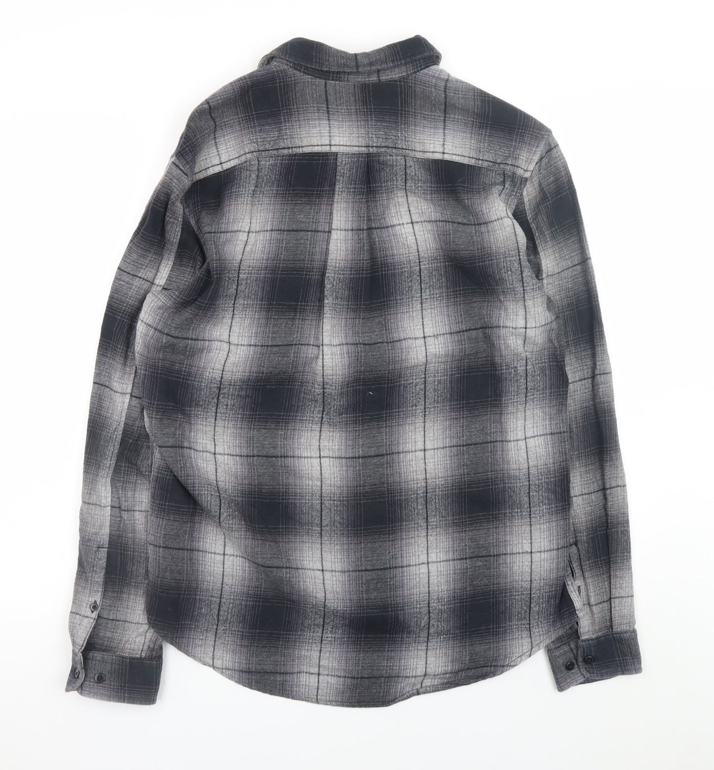 Next Men's Grey Plaid Long Sleeve Button-Up Casual Shirt M