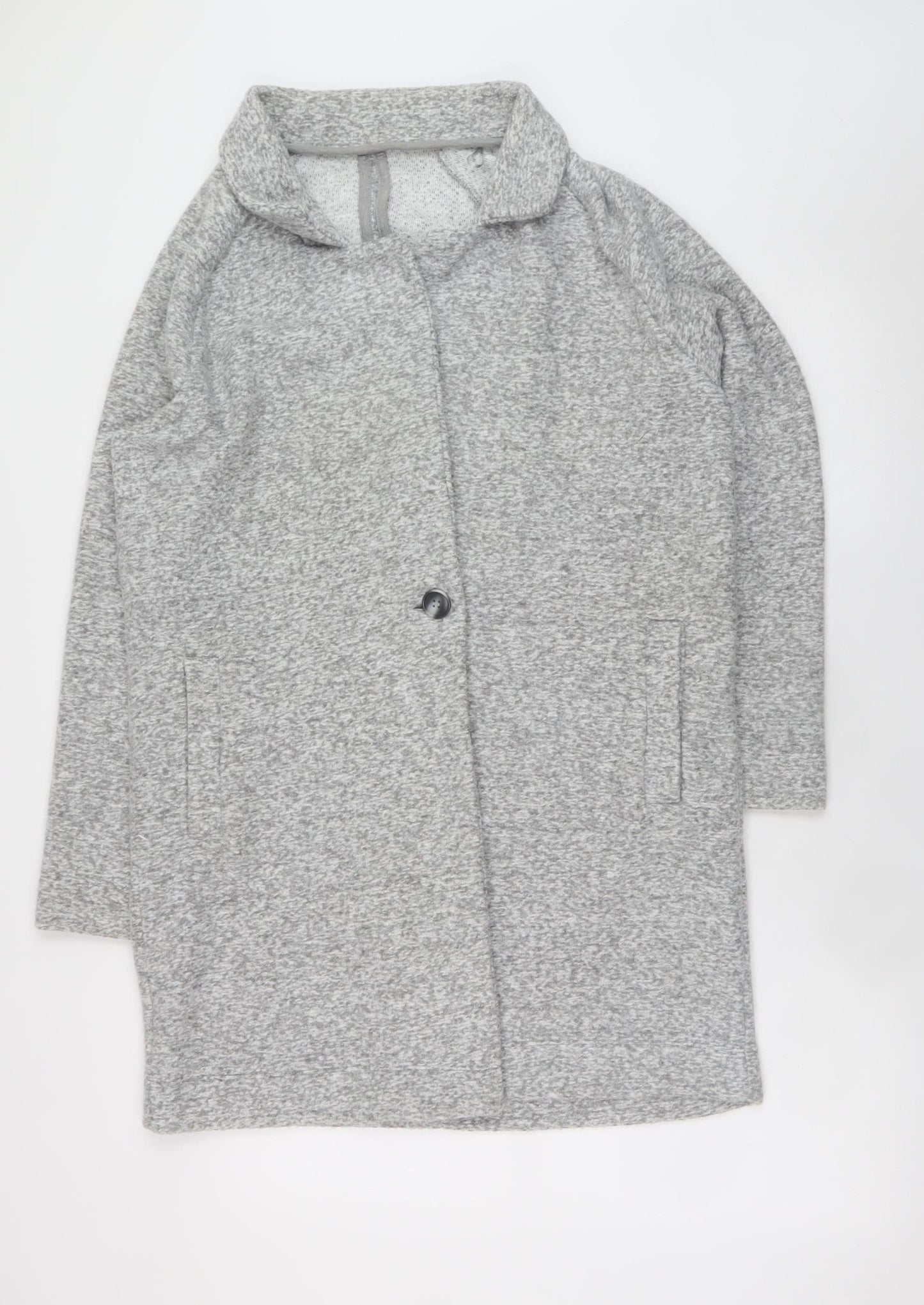 Next Women’s Grey Mid-Length Button Overcoat Size 12