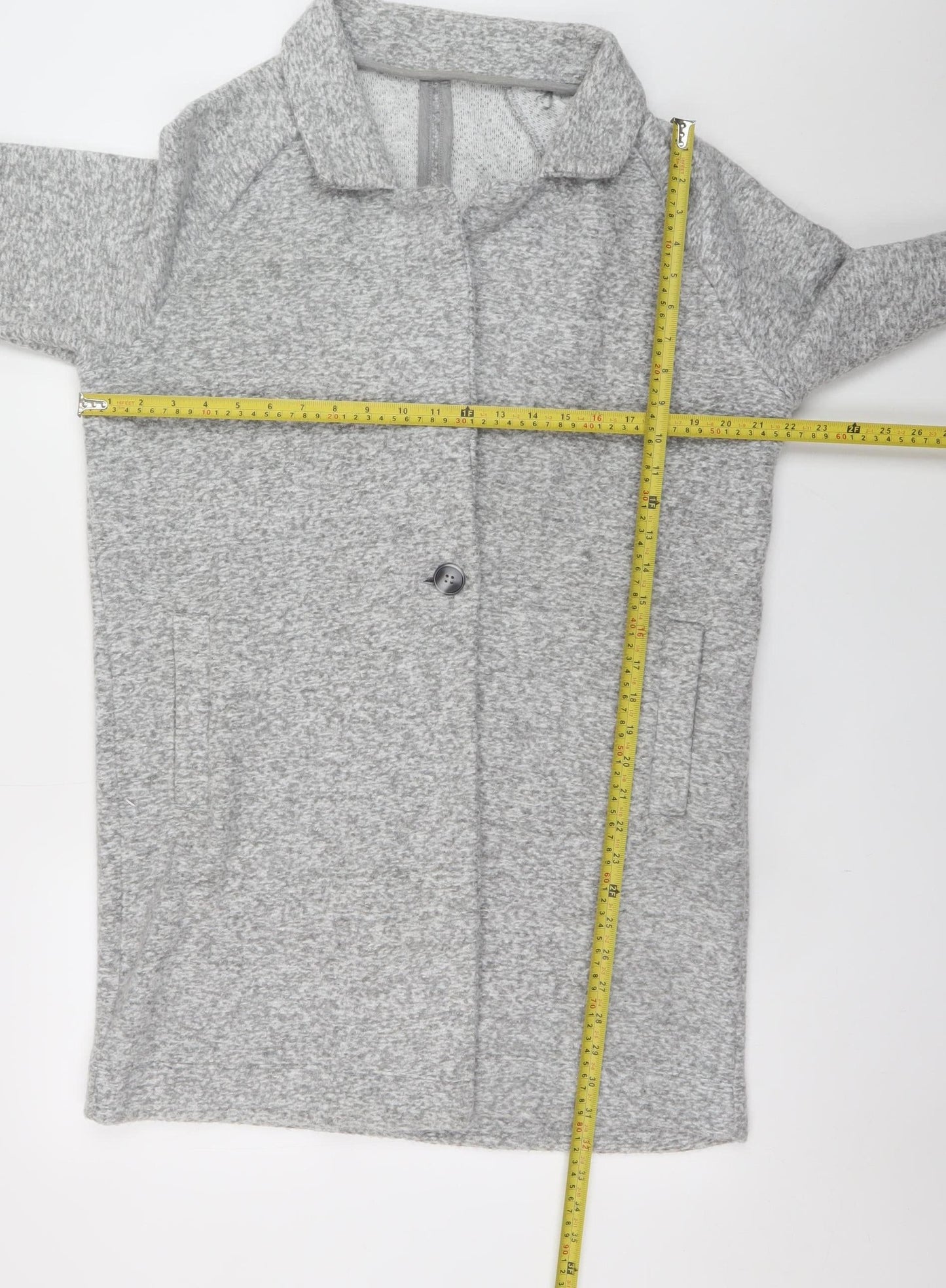 Next Women’s Grey Mid-Length Button Overcoat Size 12