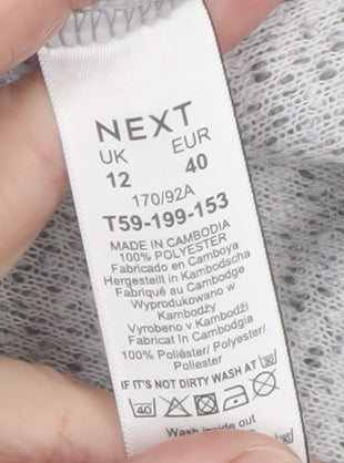 Next Women’s Grey Mid-Length Button Overcoat Size 12