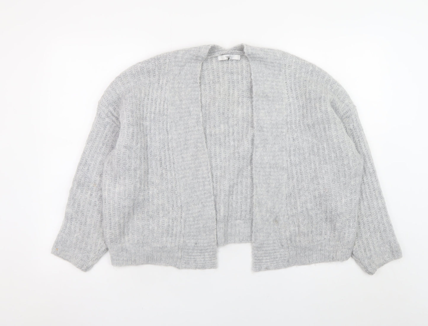 Next Women Grey Chunky Knit Cardigan M Relaxed Fit Long Sleeve