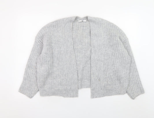 Next Women Grey Chunky Knit Cardigan M Relaxed Fit Long Sleeve