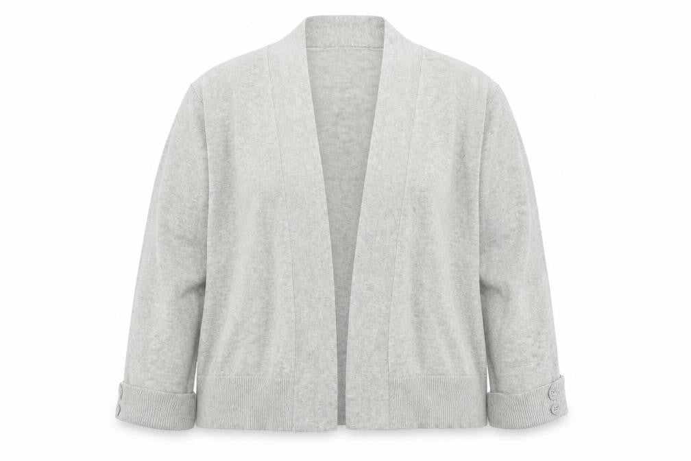 Wallis Women’s Grey Cardigan XL Cotton Blend Knit Open Front