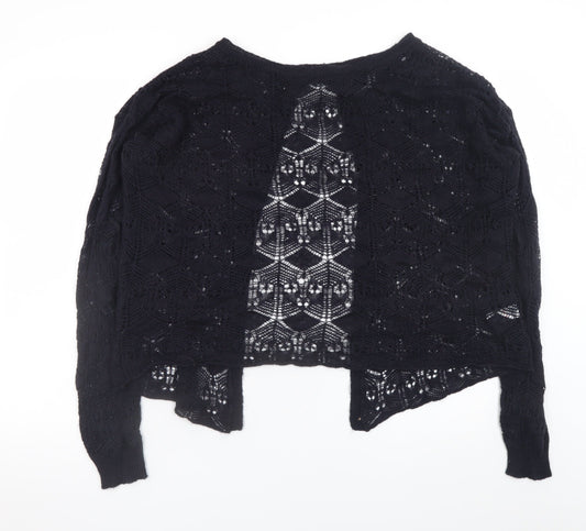Topshop Tall Women's Black Open Knit Cardigan UK 14