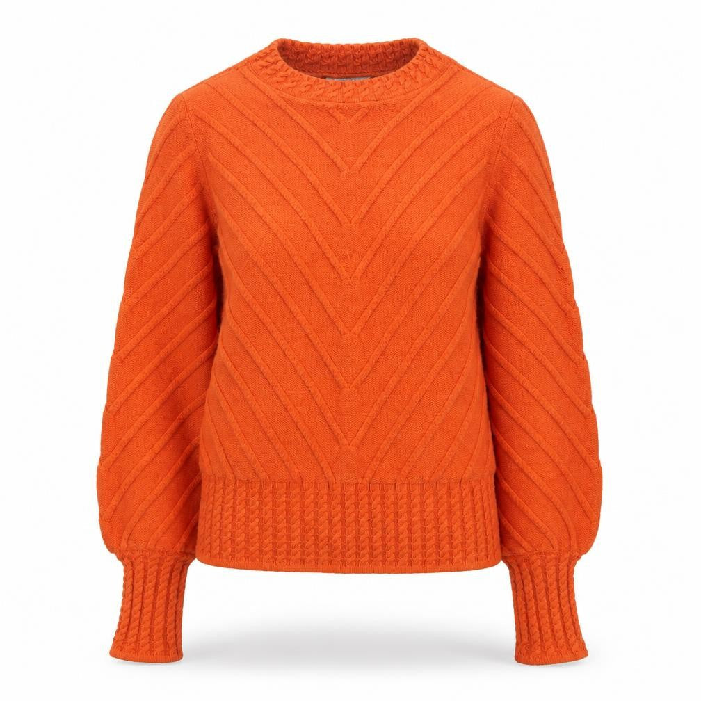 Joe Browns Womens Orange Chunky Knit Pullover Jumper Size 8