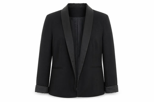 Front view of Miss Selfridge Women’s Black Blazer Jacket, size UK 12, Classic Mid-Length