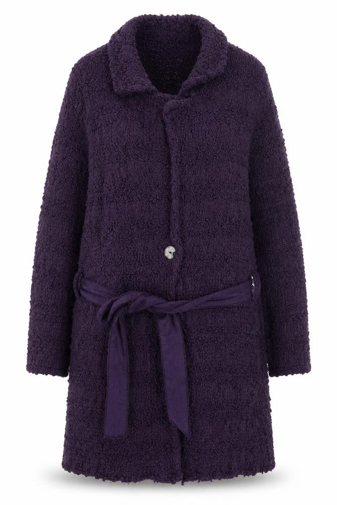 Monsoon Women’s Purple Knit Belted Long Cardigan Size 14