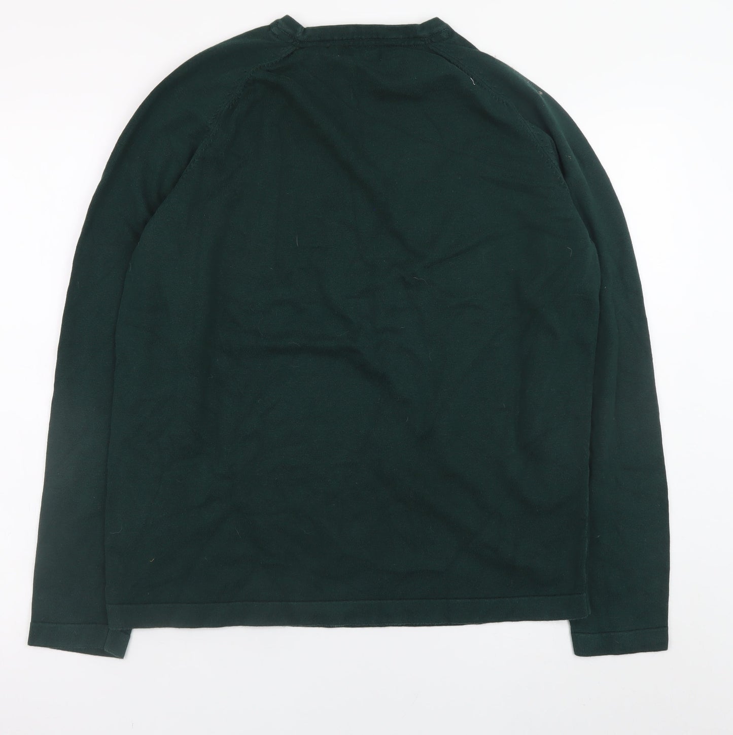 Red Herring Men's Green Cotton Crew Neck Pullover Jumper Size L