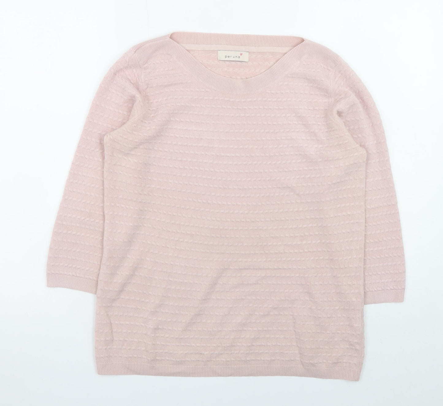 Marks and Spencer Per Una Women's Pink Size 14 3/4 Sleeve Knit Jumper