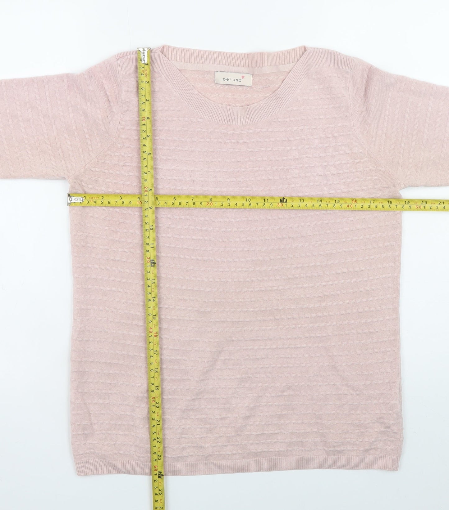 Marks and Spencer Per Una Women's Pink Size 14 3/4 Sleeve Knit Jumper