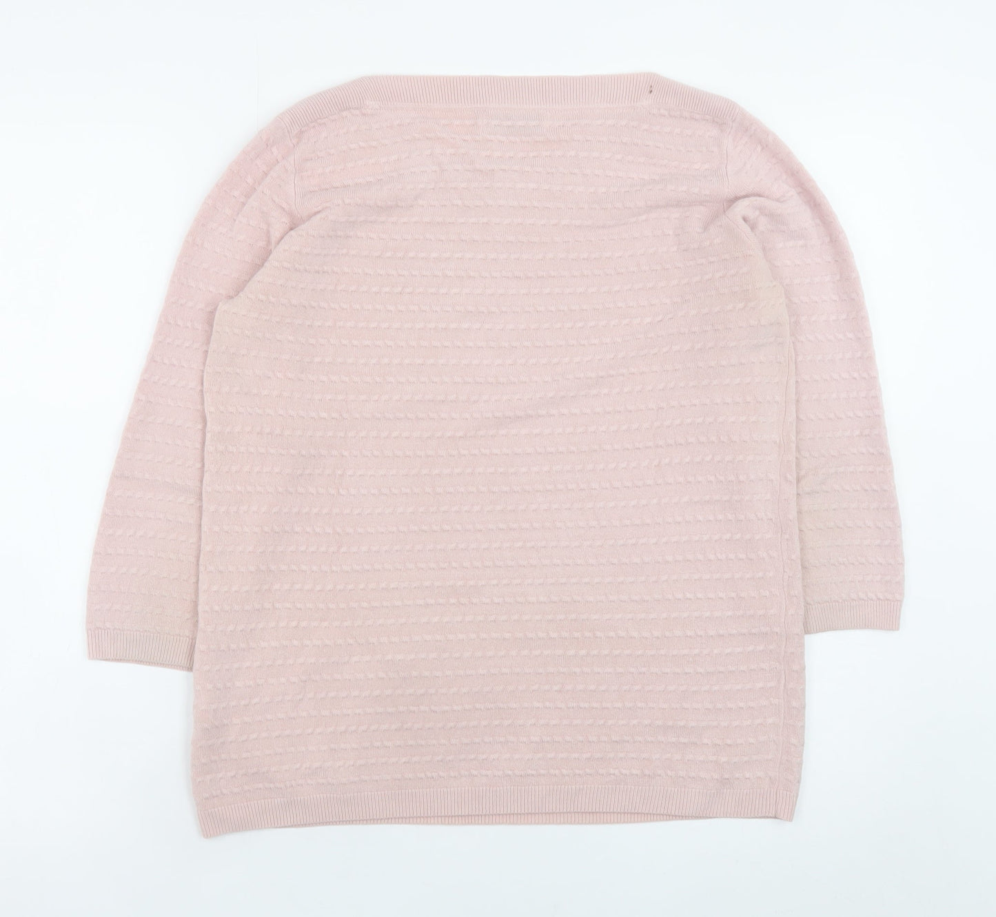 Marks and Spencer Per Una Women's Pink Size 14 3/4 Sleeve Knit Jumper