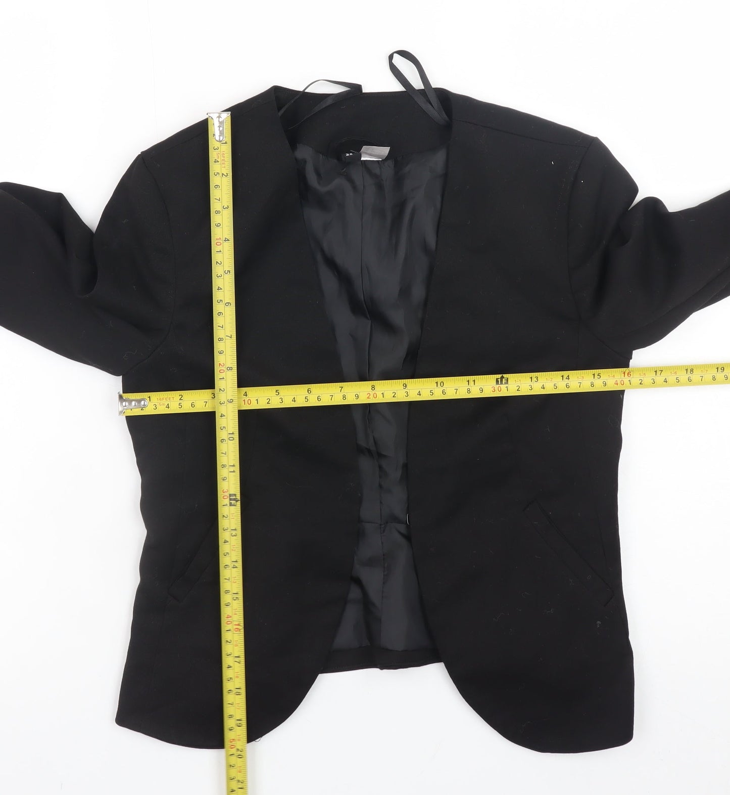 H&M Women’s Black Slim Fit Open Front Blazer Size 6