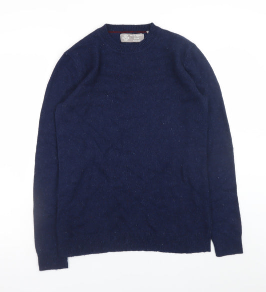 South Coast Men’s Blue Lambswool Crew Neck Jumper Medium