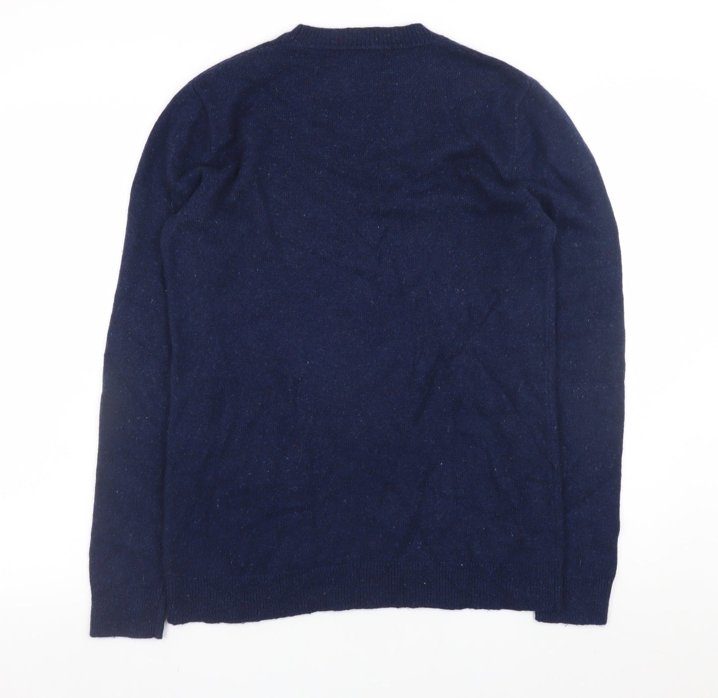South Coast Men’s Blue Lambswool Crew Neck Jumper Medium