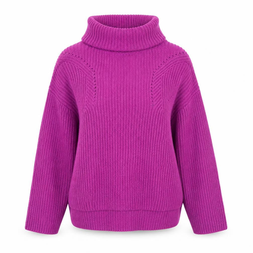 FatFace Women’s Purple Roll Neck Wool Blend Jumper Size 12
