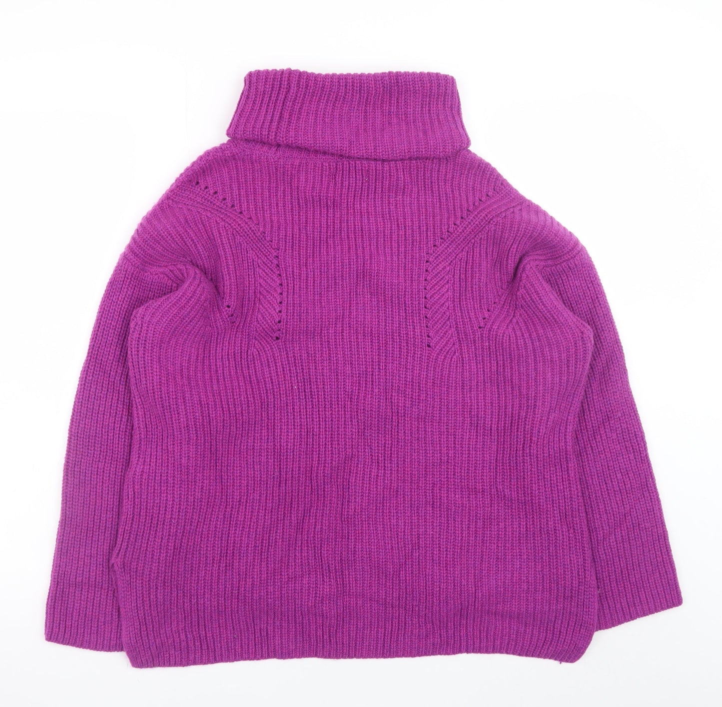 Fat Face Women’s Purple Roll Neck Wool Blend Jumper Size 12