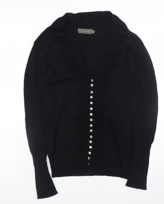 Mint Velvet Women's Black Size 10 V-Neck Buttoned Cardigan