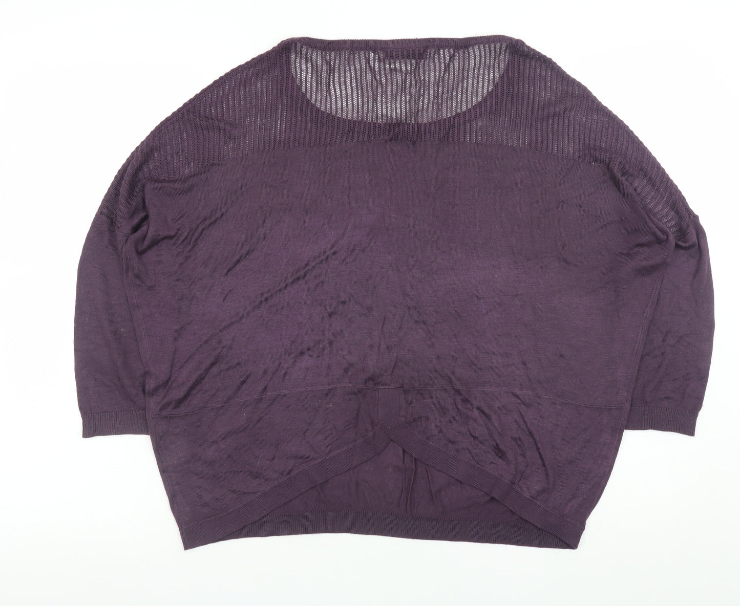 Warehouse Women’s Purple Knit Pullover Jumper UK 12 Relaxed Fit