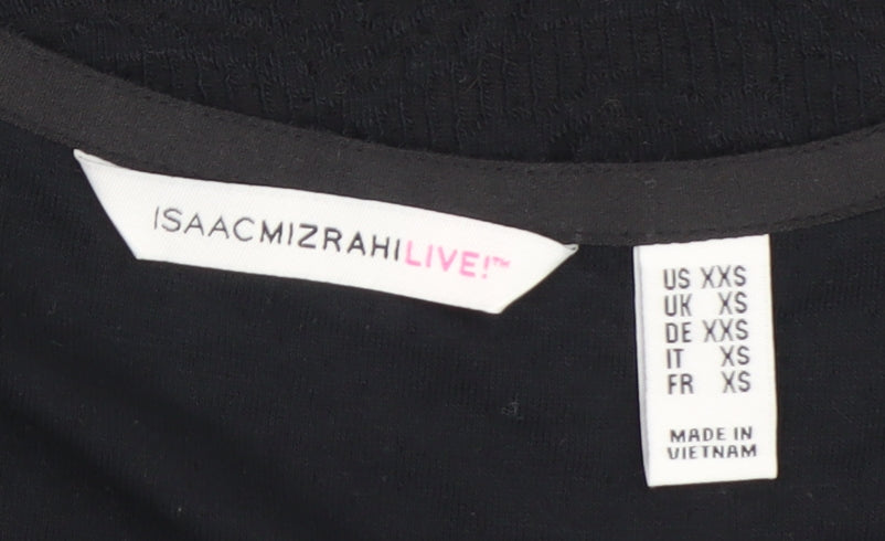 Isaac Mizrahi Live Women's Black XS Fit & Flare Jersey Dress