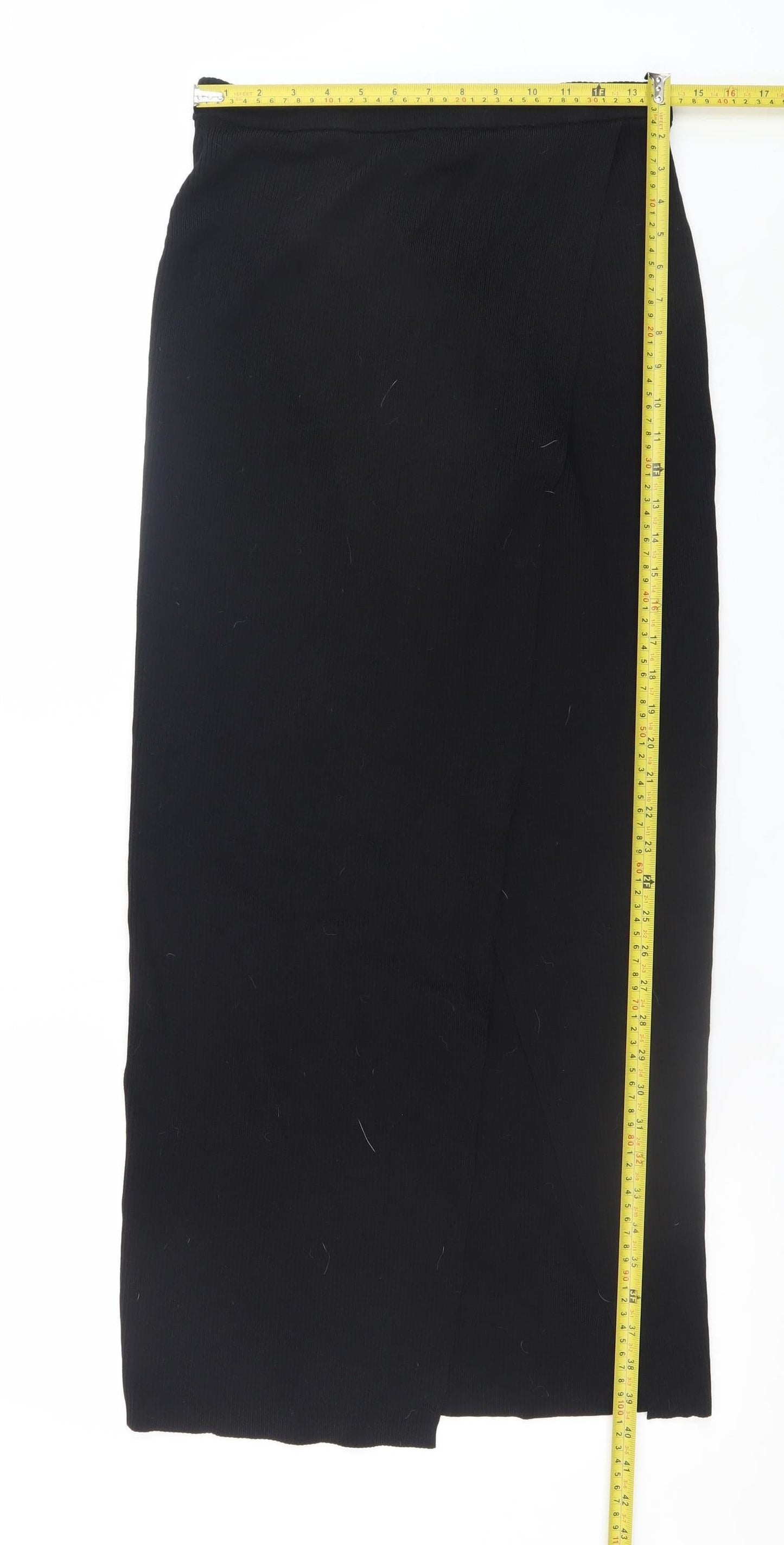 Monki Women’s Black Knit Wrap Midi Skirt Size S