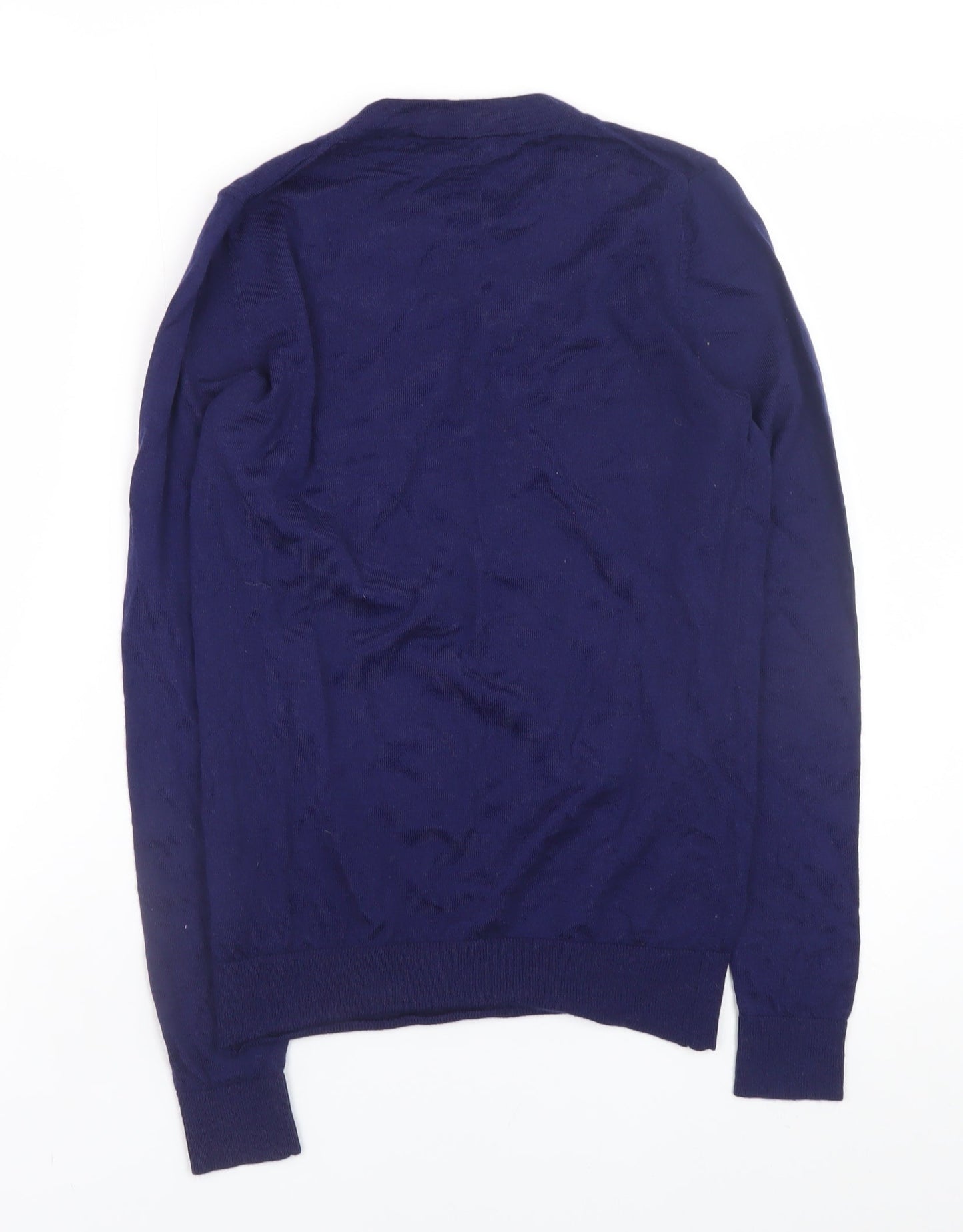 Hobbs Men's Blue Merino Wool Crew Neck Jumper Size Small