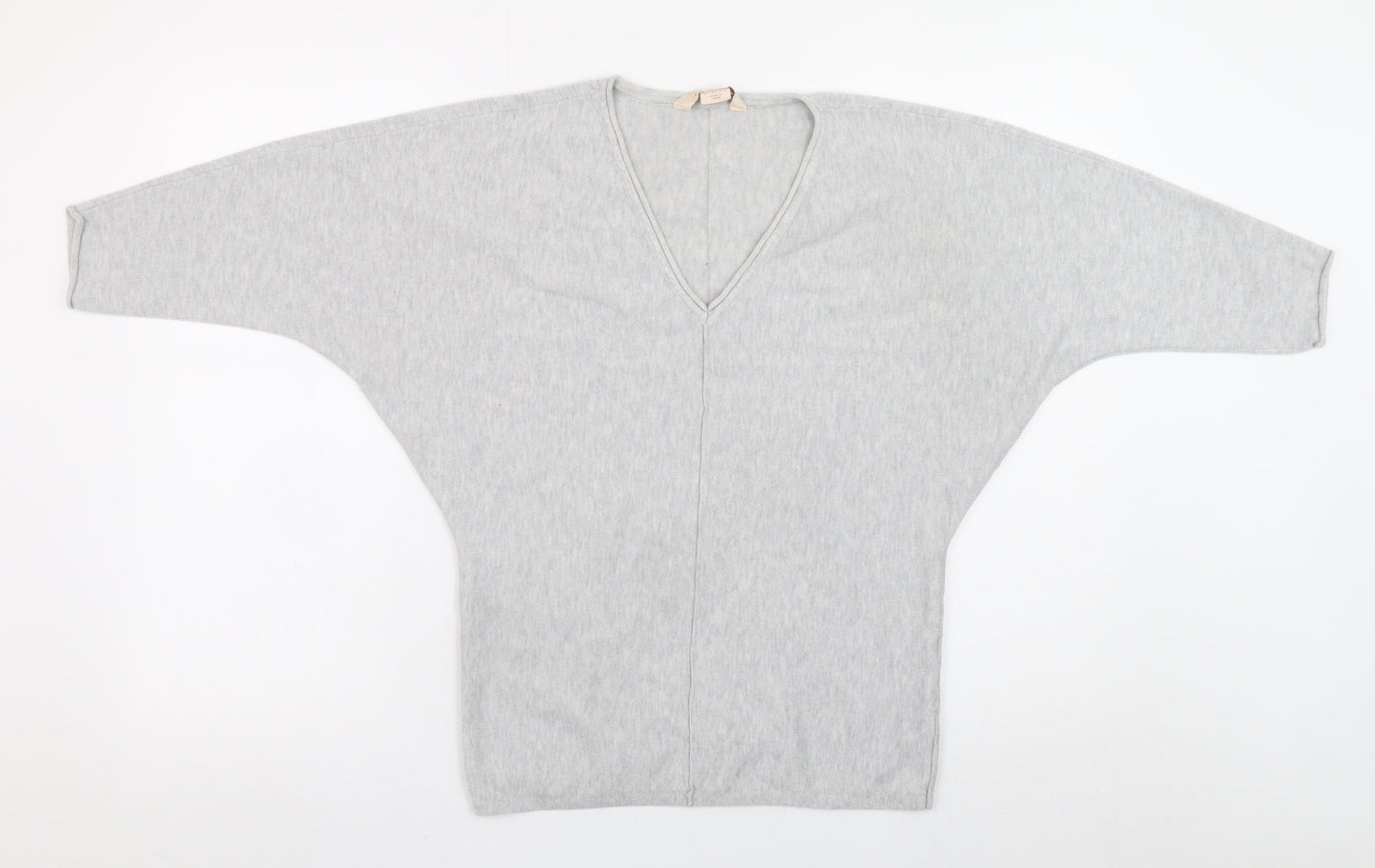 Mauvette Women’s Grey V-Neck Dolman Sleeve Pullover Jumper Size 8