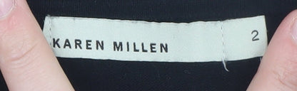 Karen Millen Women's Black Peter Pan Collar Pullover Jumper Size 10