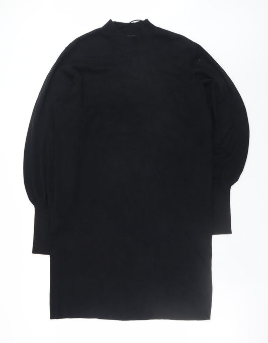 Vero Moda Women Black Size 18 Knit High Neck Long Sleeve Sweater Dress