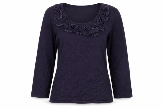 Phase Eight Women’s Purple Ruffle Scoop Neck Jumper Size 10