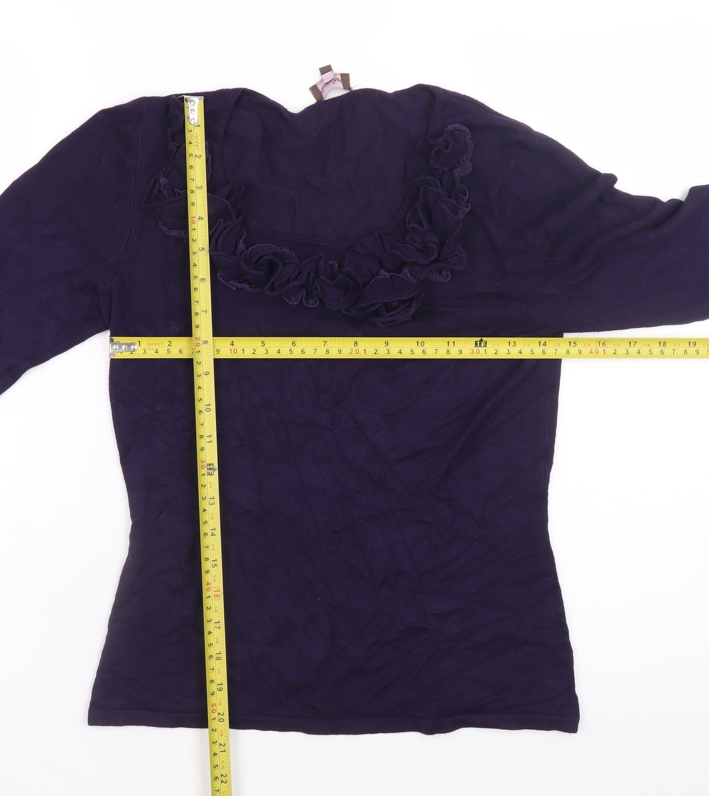 Phase Eight Women’s Purple Ruffle Scoop Neck Jumper Size 10