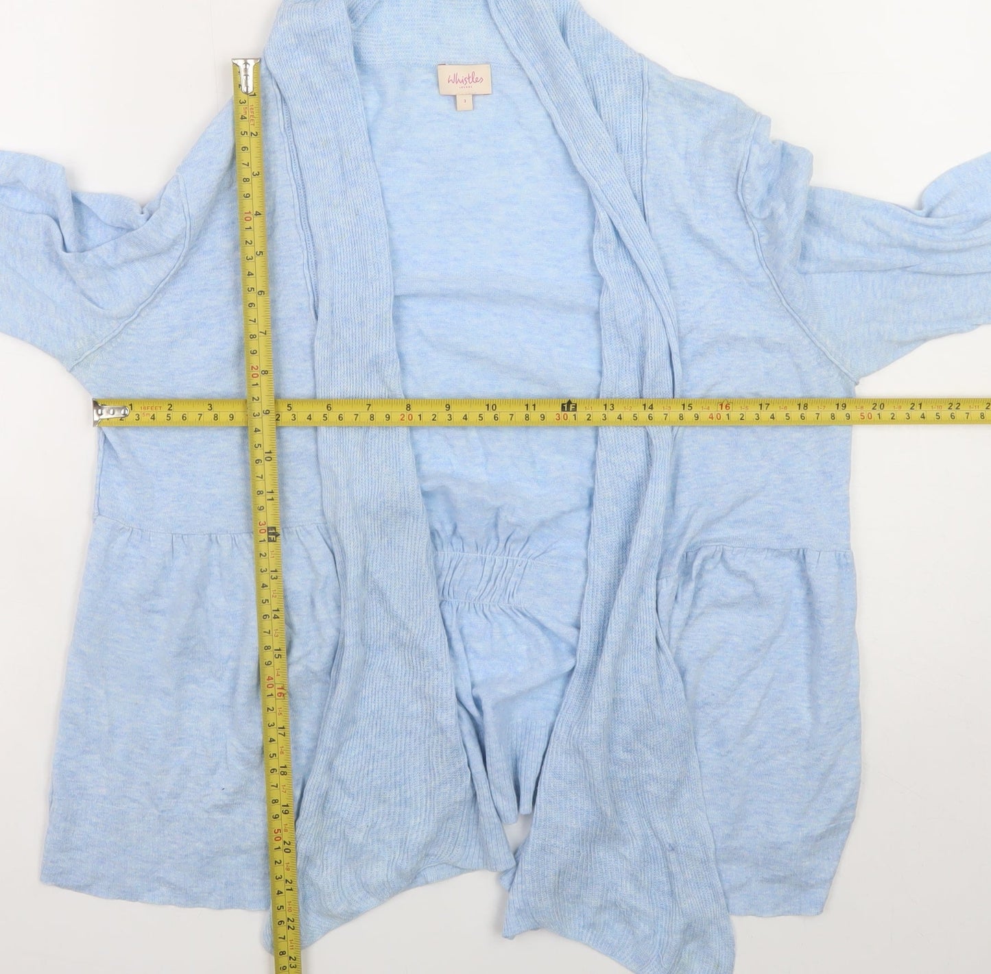 Whistles Women Blue Long Sleeve Cardigan Size 12 100% Cotton